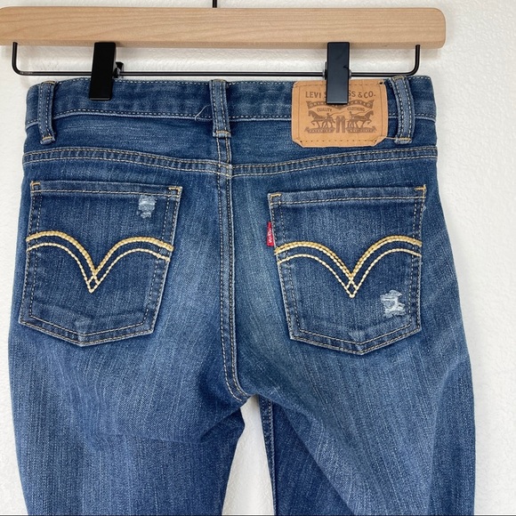 Levi’s Girls Jeans Boyfriend 8 Regular Distressed - Picture 3 of 8